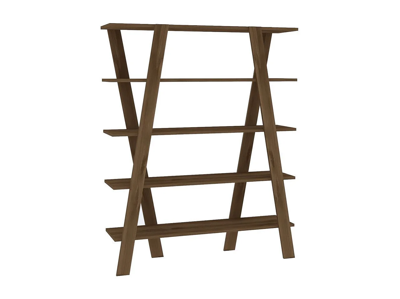 Librería escandinava de nogal – 120 x 150 x 25 cm – nogal – tablero de partículas revestido de melamina