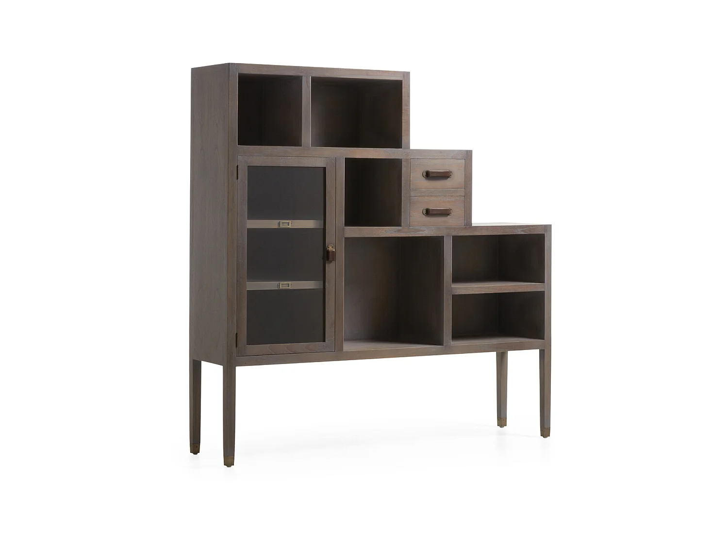 Kazane massief bruine mindihouten boekenkast 150 cm