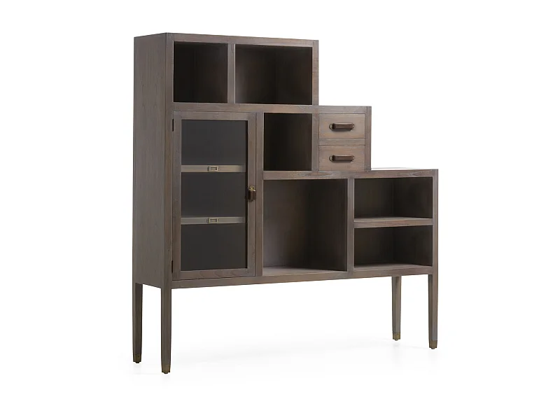 Bibliothèque en bois massif de mindi marron Kazane 150cm