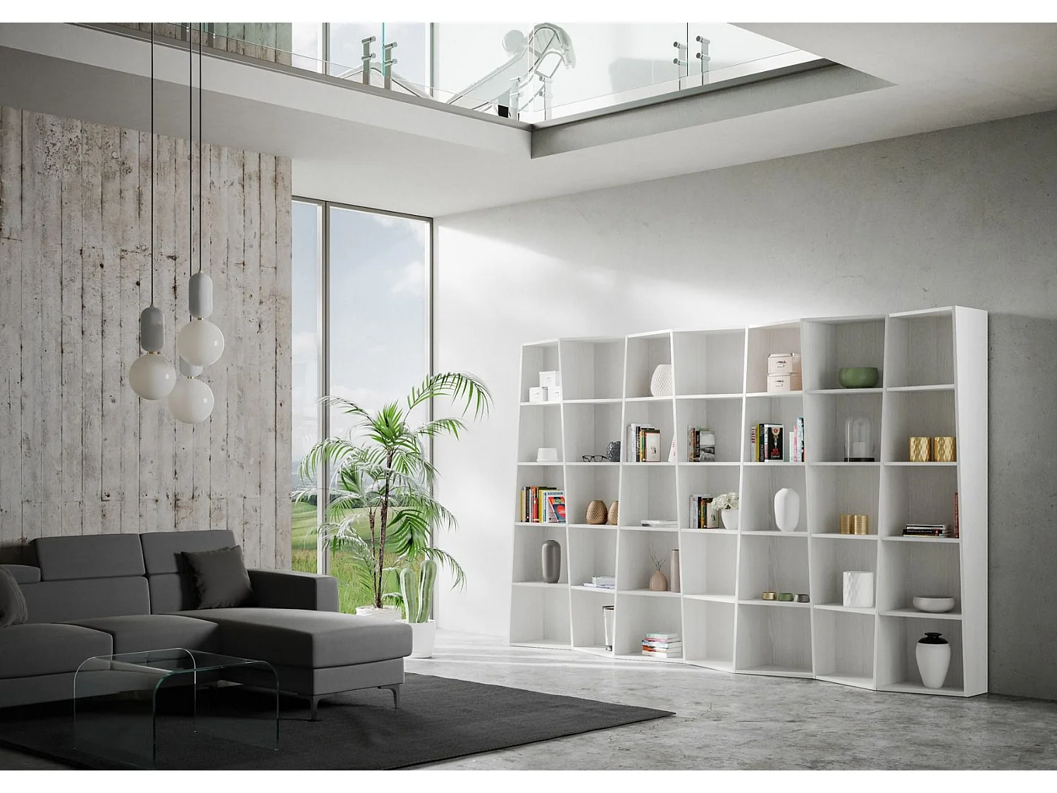 Bibliothèque moderne Trek 7 éléments frêne blanc