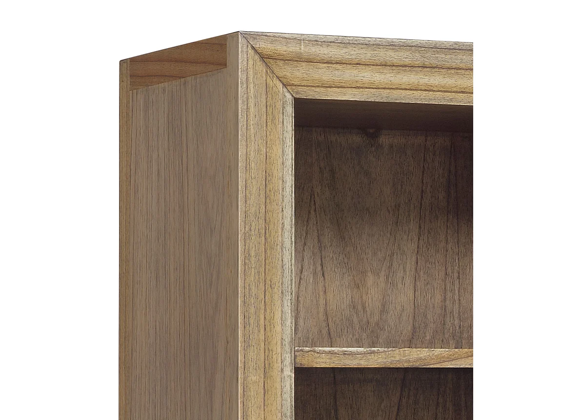 Bibliothèque en bois massif de Mindy naturel 3 tiroirs 4 étagères Mazari 55cm