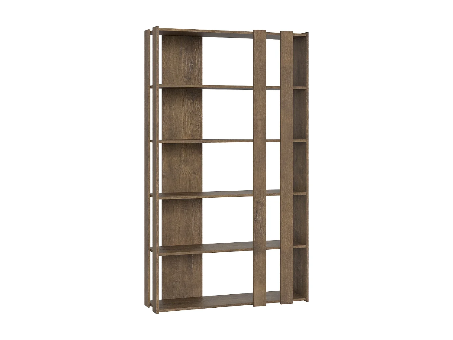 Kivaly moderne houten boekenkast-Kleur Bruin-Breedte 120 cm
