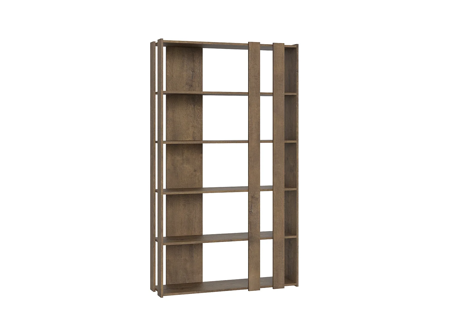 Kivaly moderne houten boekenkast-Kleur Bruin-Breedte 120 cm