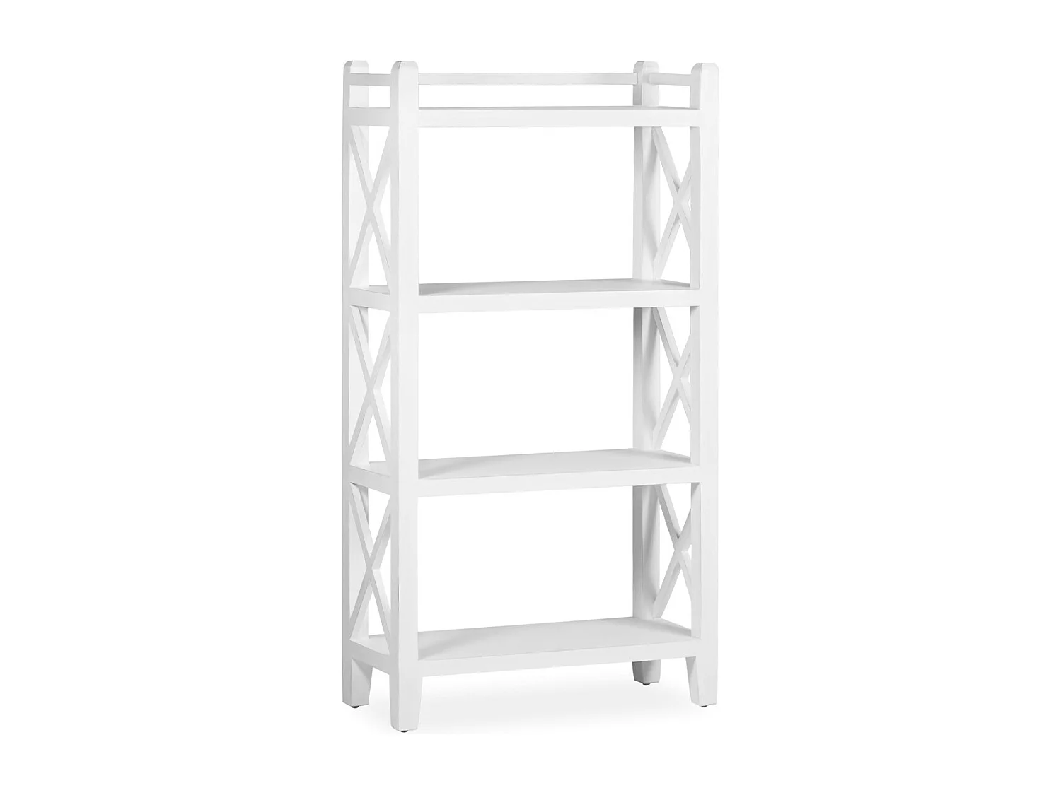 Bibliothèque bois massif de mindi blanc croix Kourame 80cm