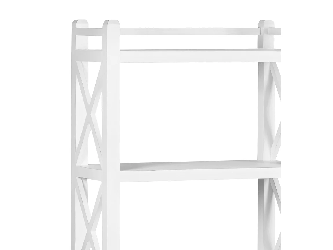 Bibliothèque bois massif de mindi blanc croix Kourame 80cm