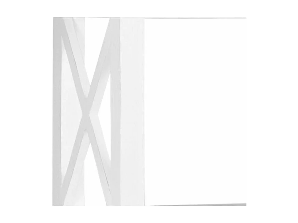 Bibliothèque bois massif de mindi blanc croix Kourame 80cm