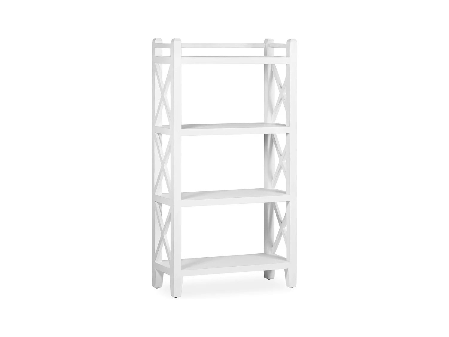 Bibliothèque bois massif de mindi blanc croix Kourame 80cm