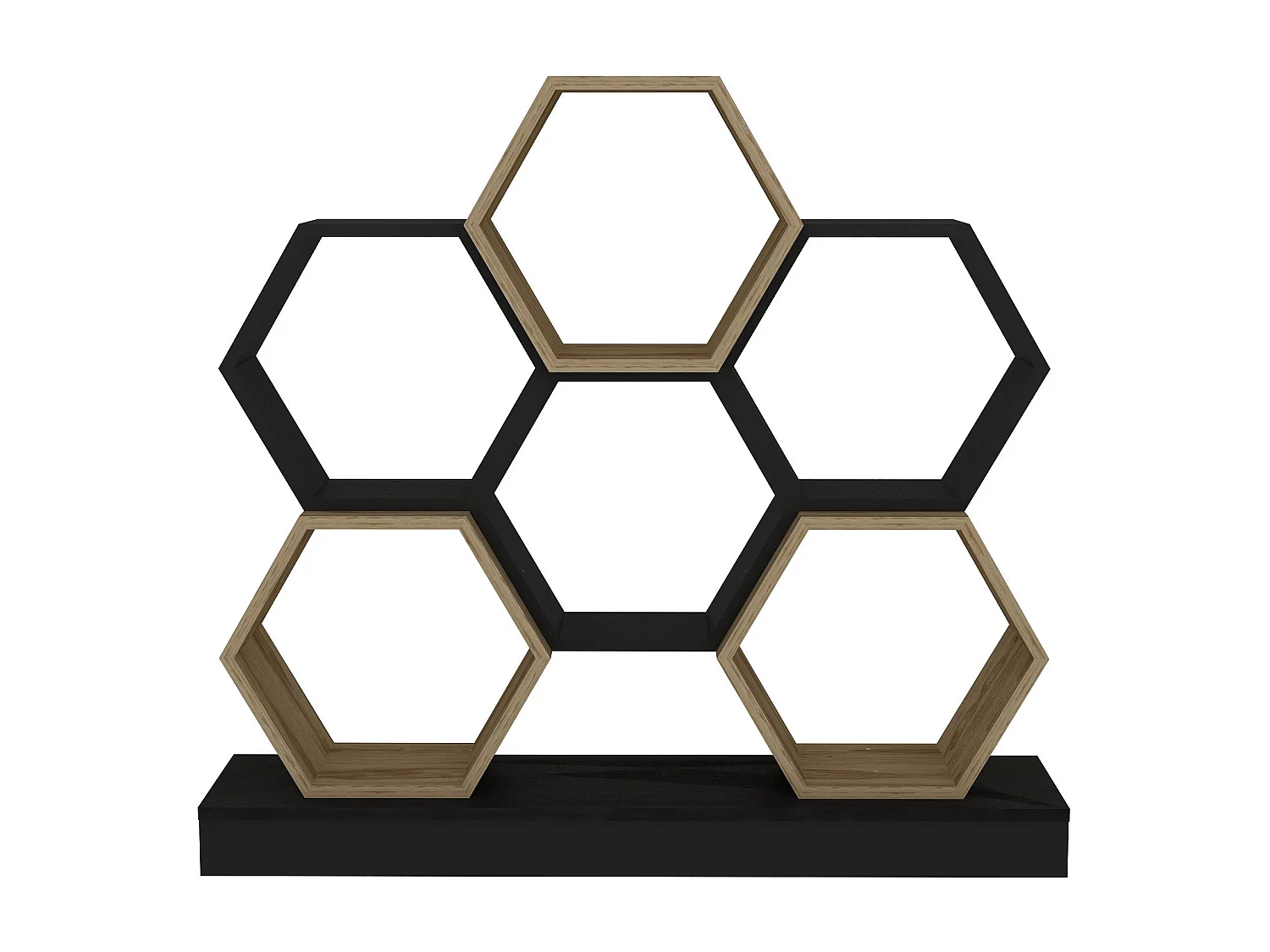 Estante moderna, preta e carvalho, 120 x 29,5 x 109 cm | Painel de partículas 100% revestido de melamina, 18 mm de espessura | Armazenamento