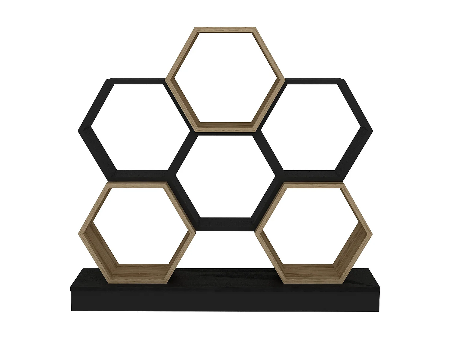 Estante moderna, preta e carvalho, 120 x 29,5 x 109 cm | Painel de partículas 100% revestido de melamina, 18 mm de espessura | Armazenamento