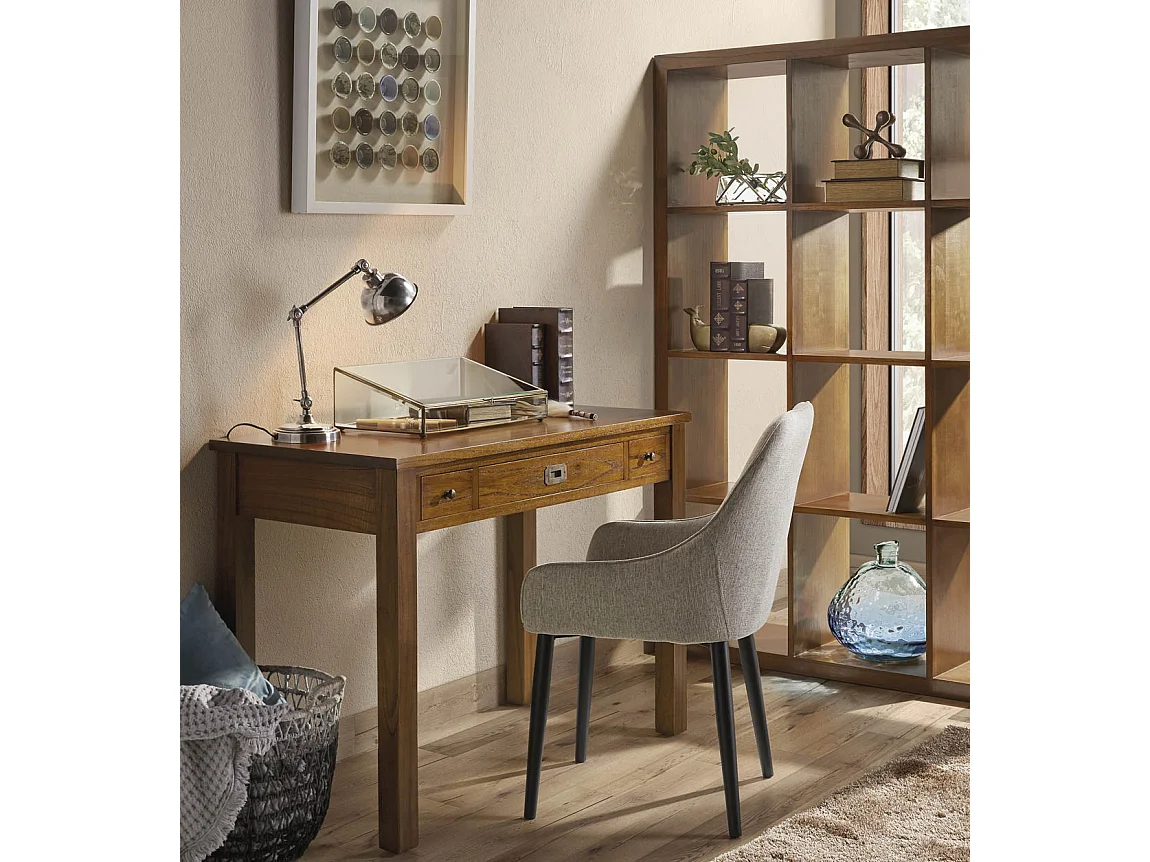 Bibliothèque en bois massif de Mindy 12 compartiments Orka 135cm