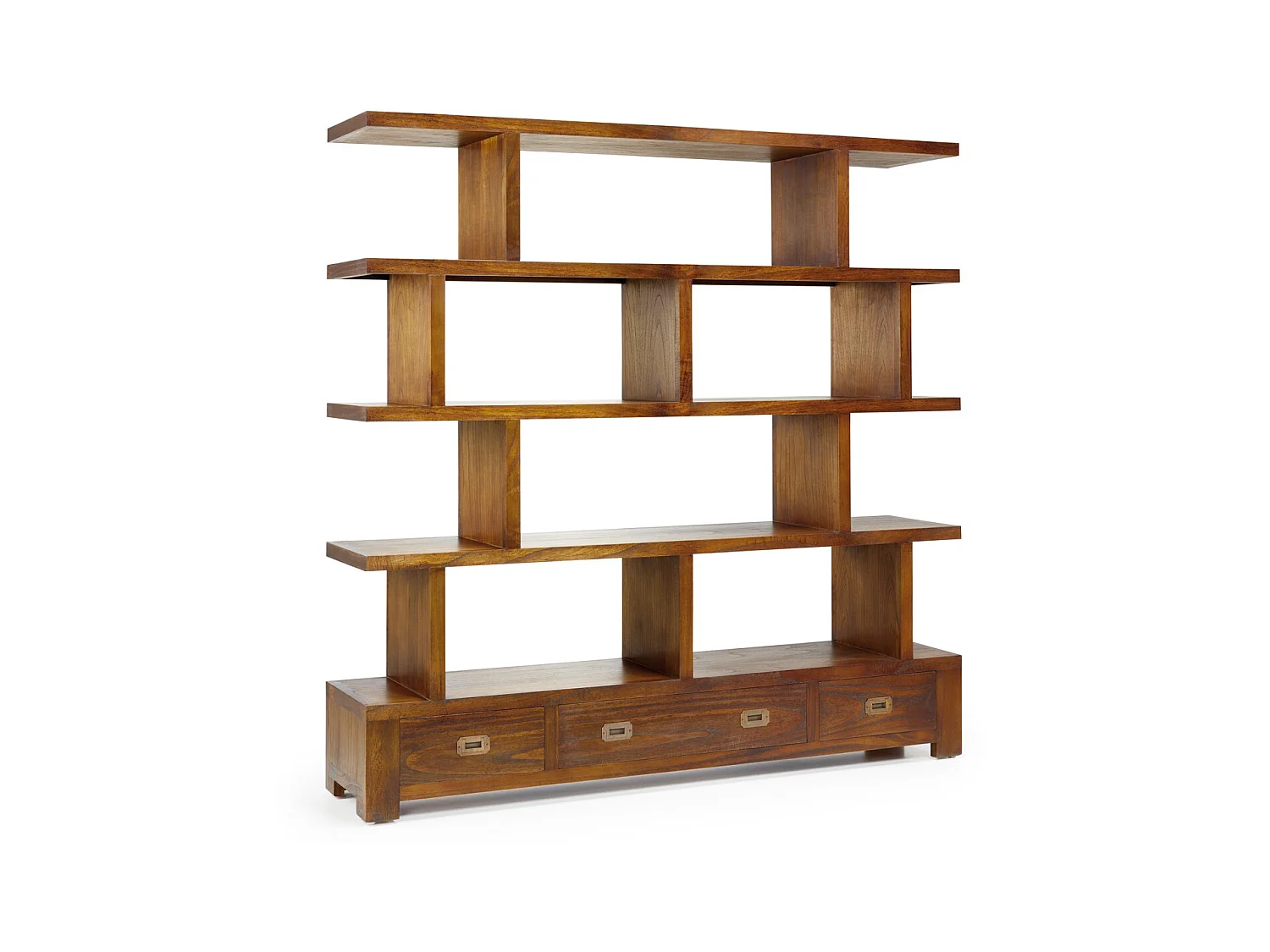 Bibliothèque en bois massif de Mindy 3 tiroirs Orka 160cm