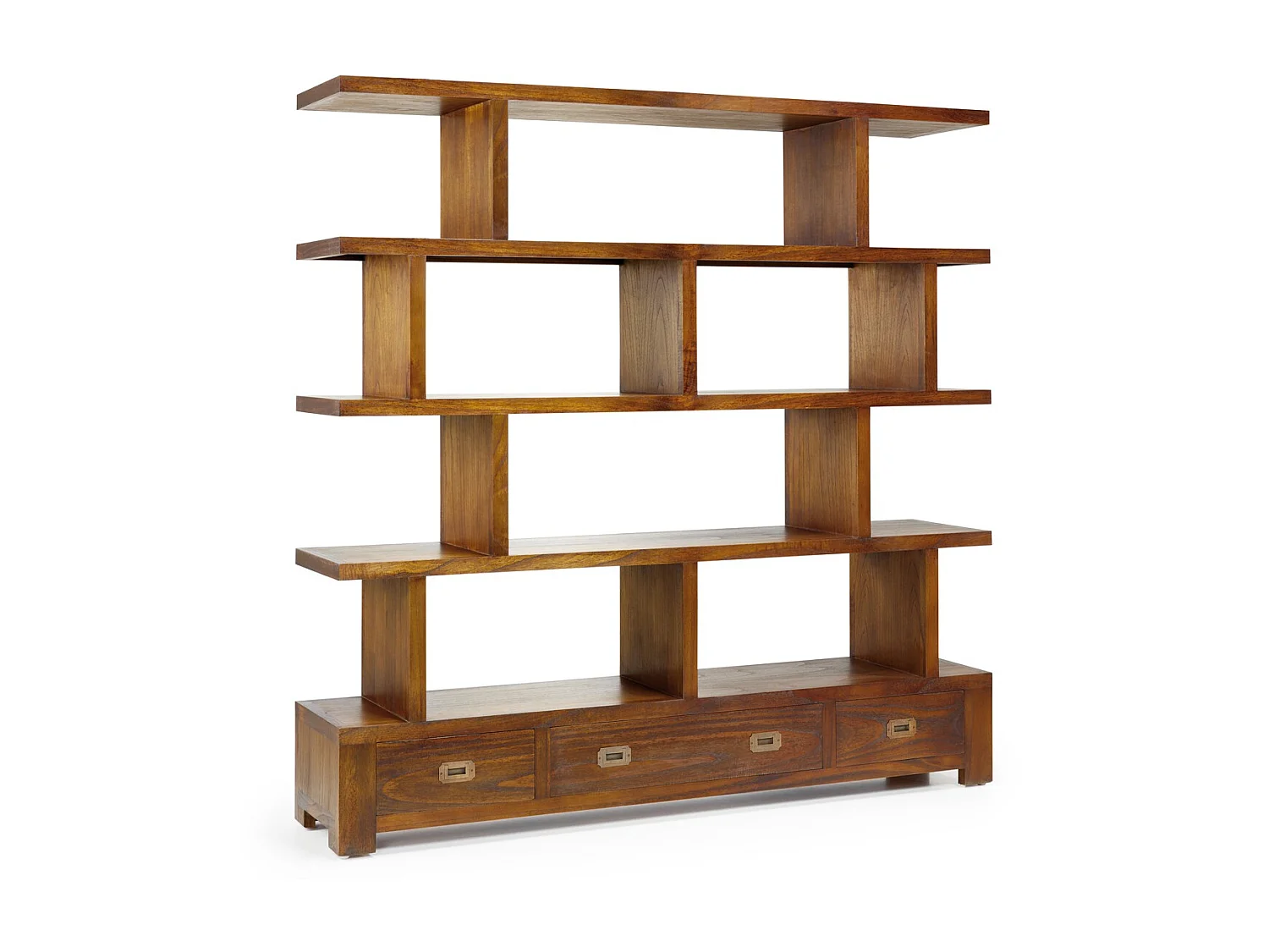 Bibliothèque en bois massif de Mindy 3 tiroirs Orka 160cm