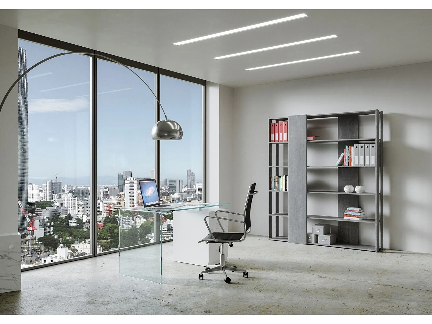 Open boekenkast Kato B Cement