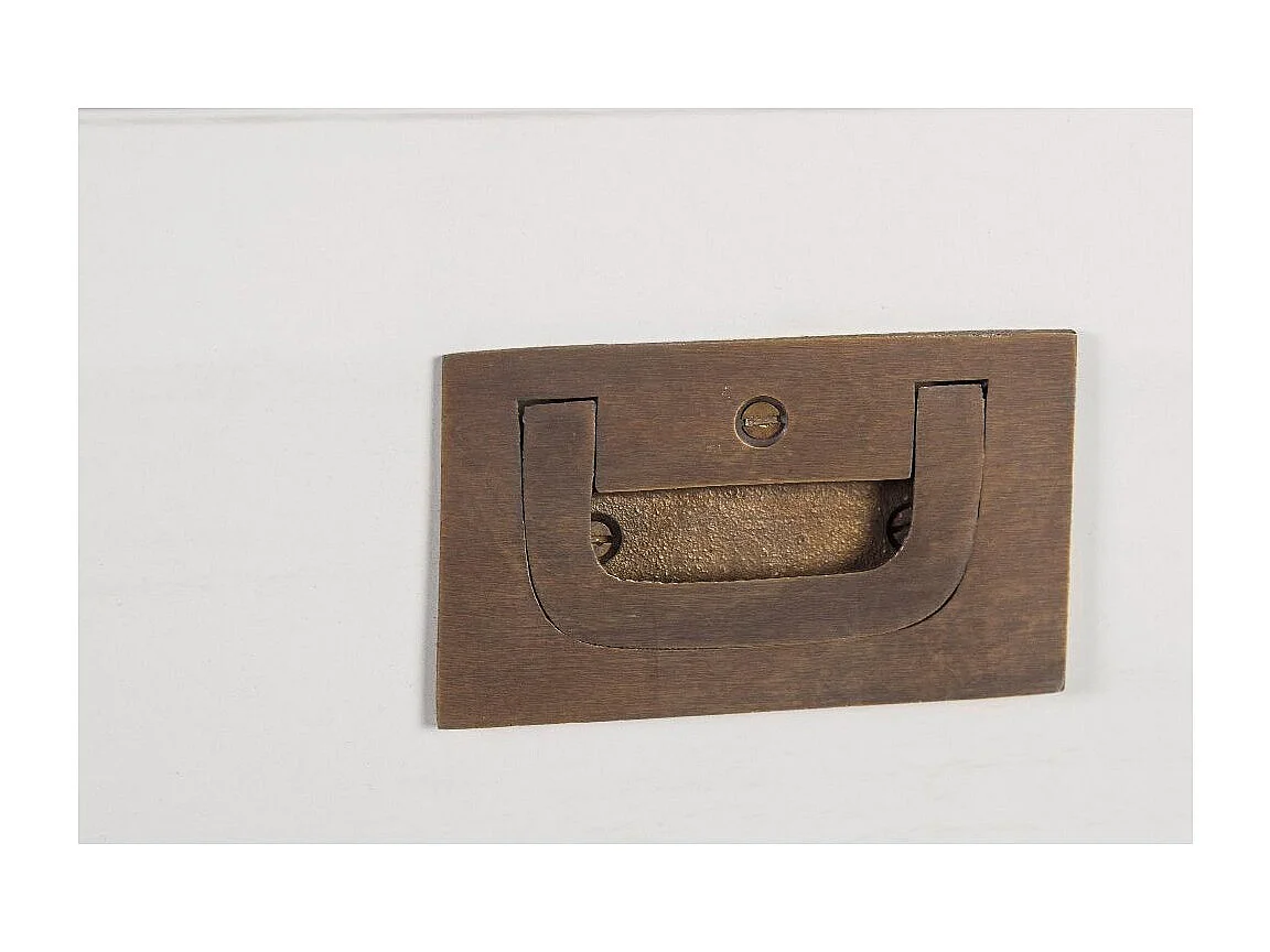 Librería Kourame de madera maciza de mindi blanco 100 cm