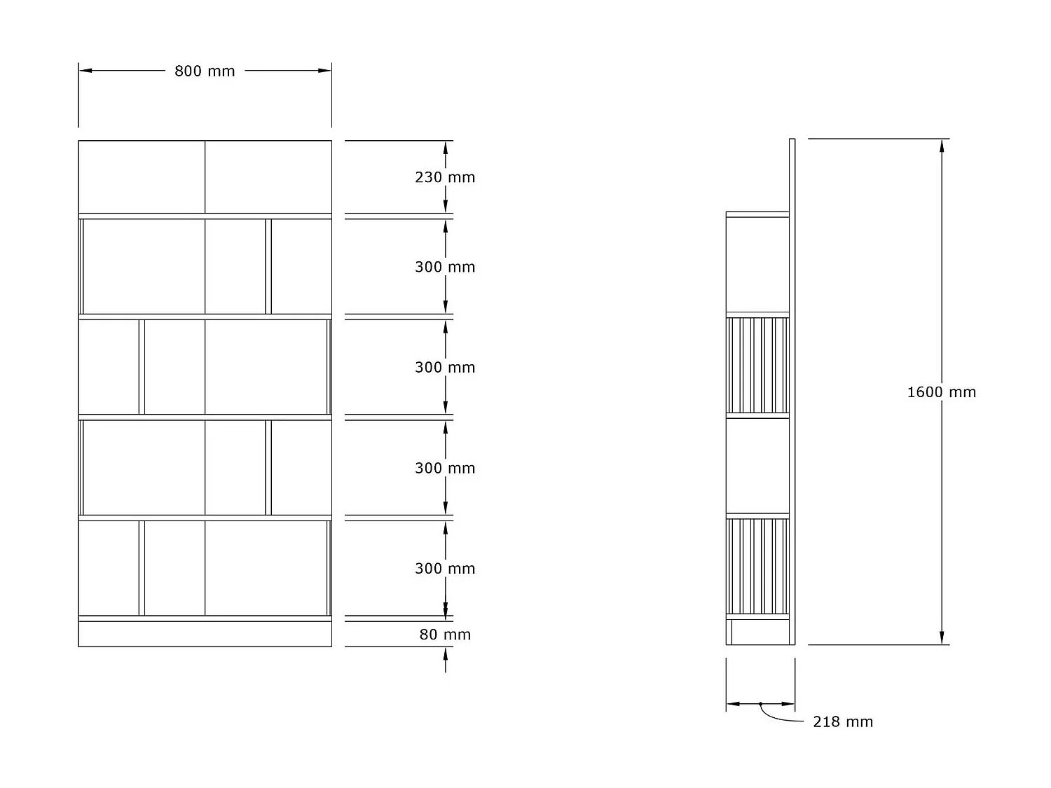 Estante – 80 x 160 x 21,8 cm – cor safira – painel de partículas revestido a melamina