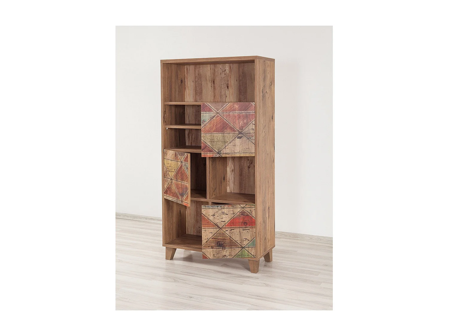 Estantería en tablero de partículas revestido en melamina – 80 x 155 x 36 cm – Pino Atlántico – Madera