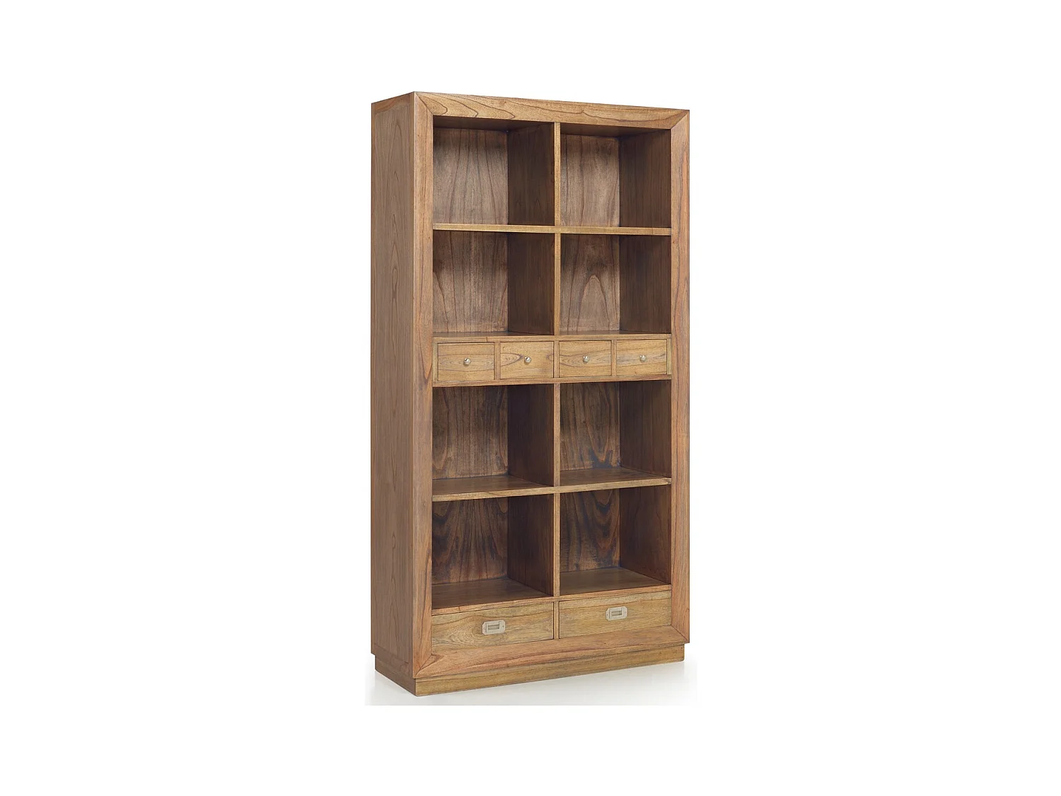 Mindy massief houten boekenkast naturel 6 lades 8 vakken Mazari 100 cm