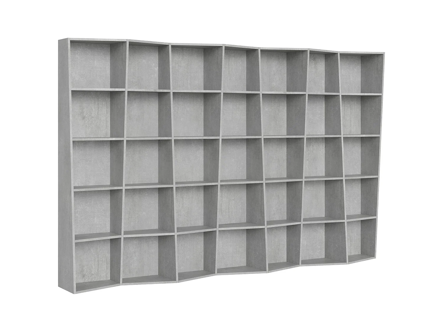 Bibliothèque moderne Trek 7 éléments gris béton