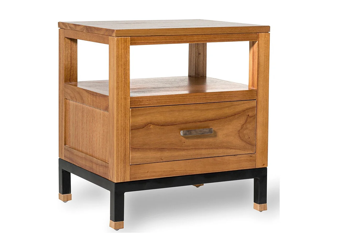 Table d'appoint en bois clair massif de Mindy 1 tiroir Zandhu 50cm