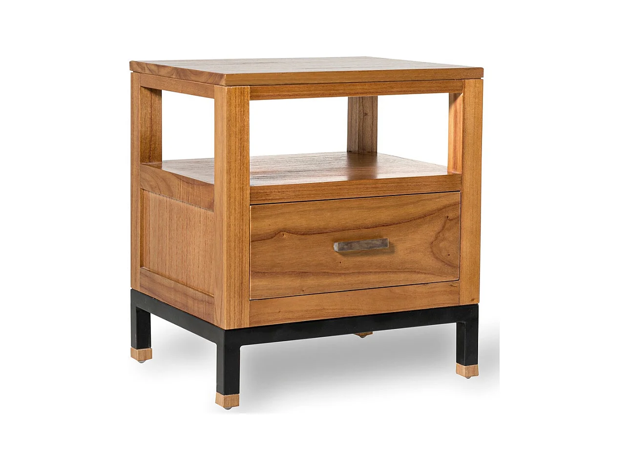 Table d'appoint en bois clair massif de Mindy 1 tiroir Zandhu 50cm