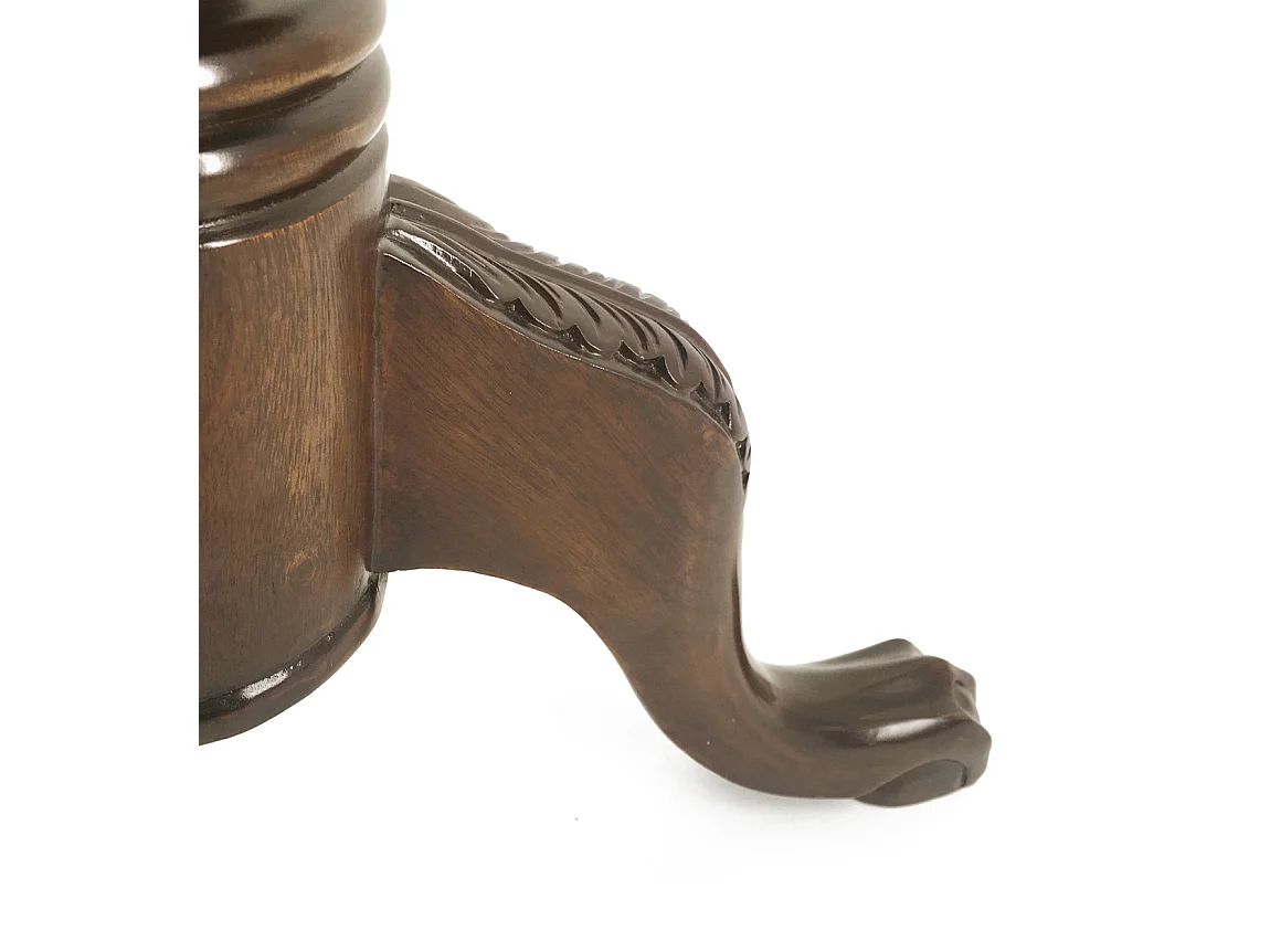 Bruin mahoniehouten voetstuktafel met 2 Castle lades 60 cm