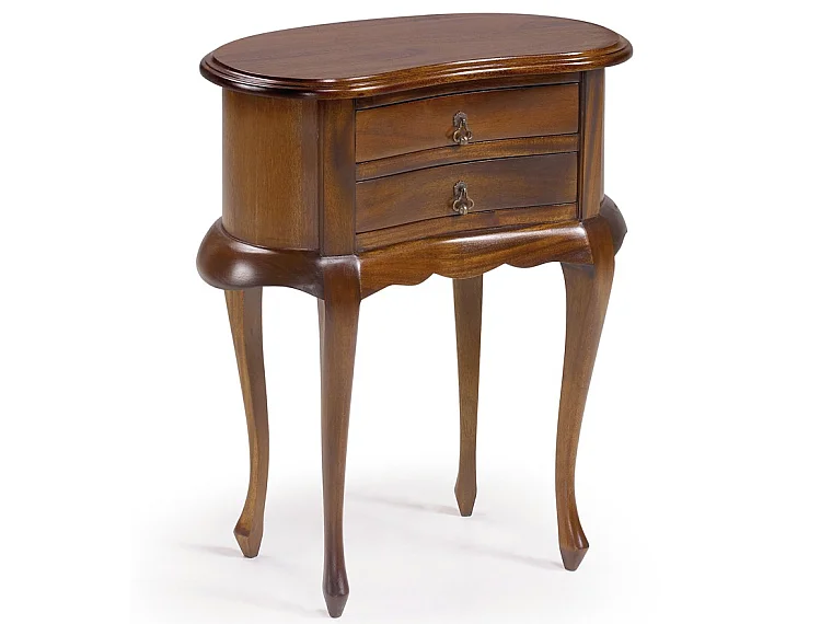 Mesa auxiliar de madera de caoba marrón con 2 cajones Castle 50 cm