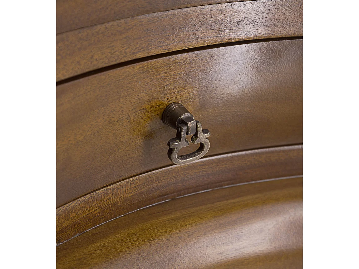 Table d'appoint en bois d'acajou marron 2 tiroirs Castle 50cm