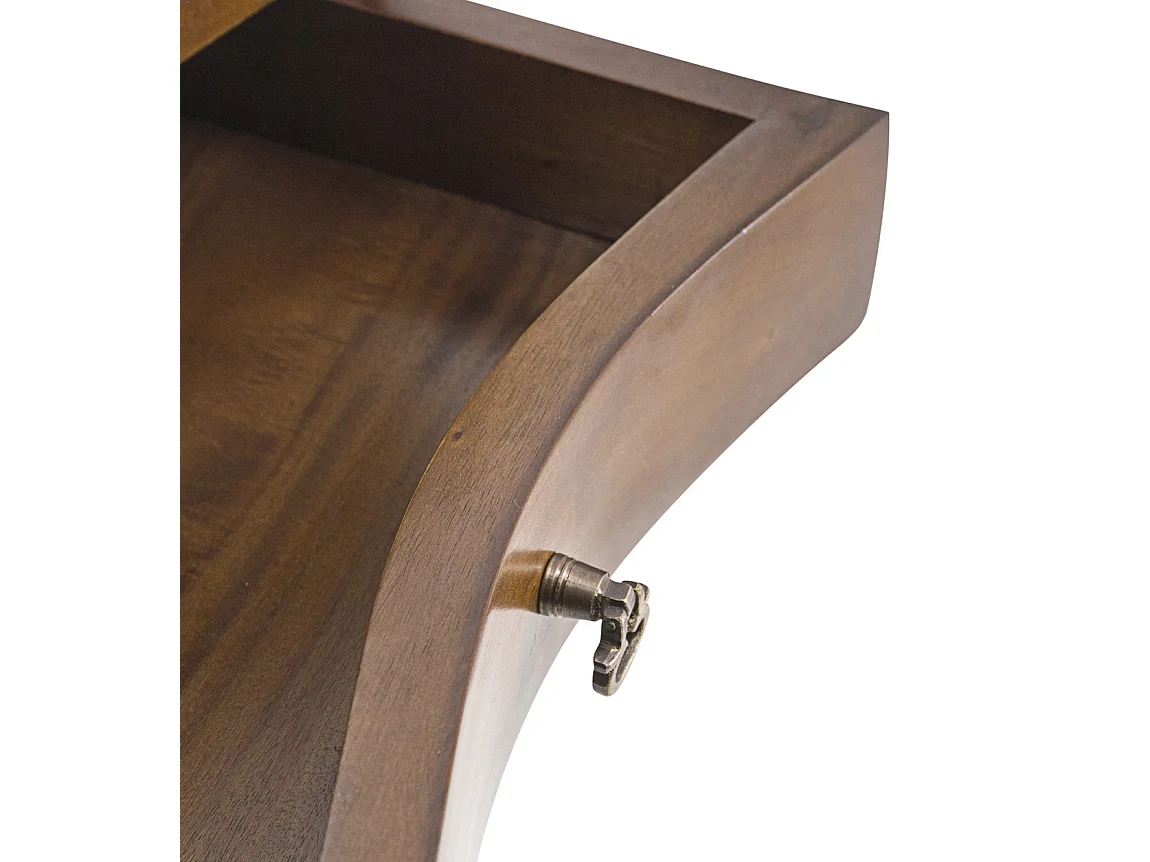 Table d'appoint en bois d'acajou marron 2 tiroirs Castle 50cm