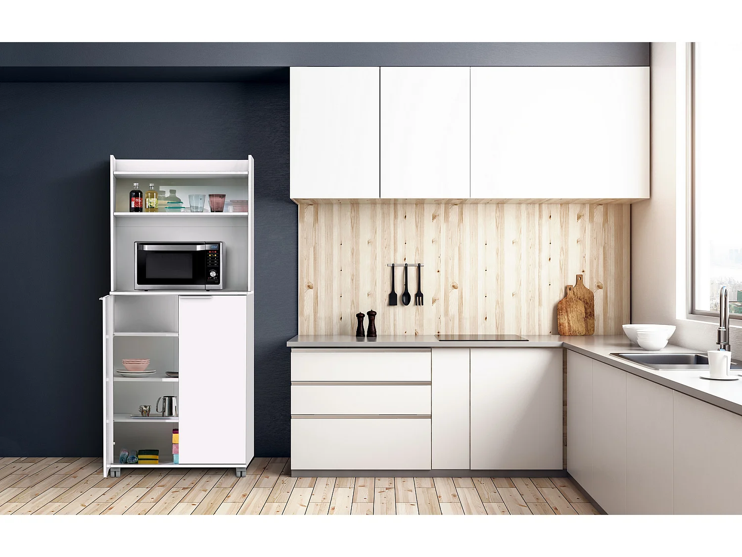 Lika witte multifunctionele opbergkast 73 cm