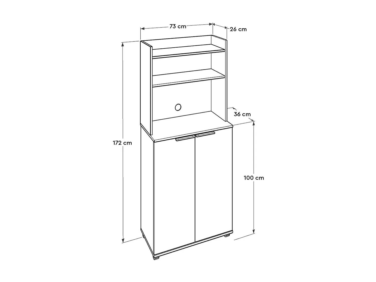 Lika witte multifunctionele opbergkast 73 cm