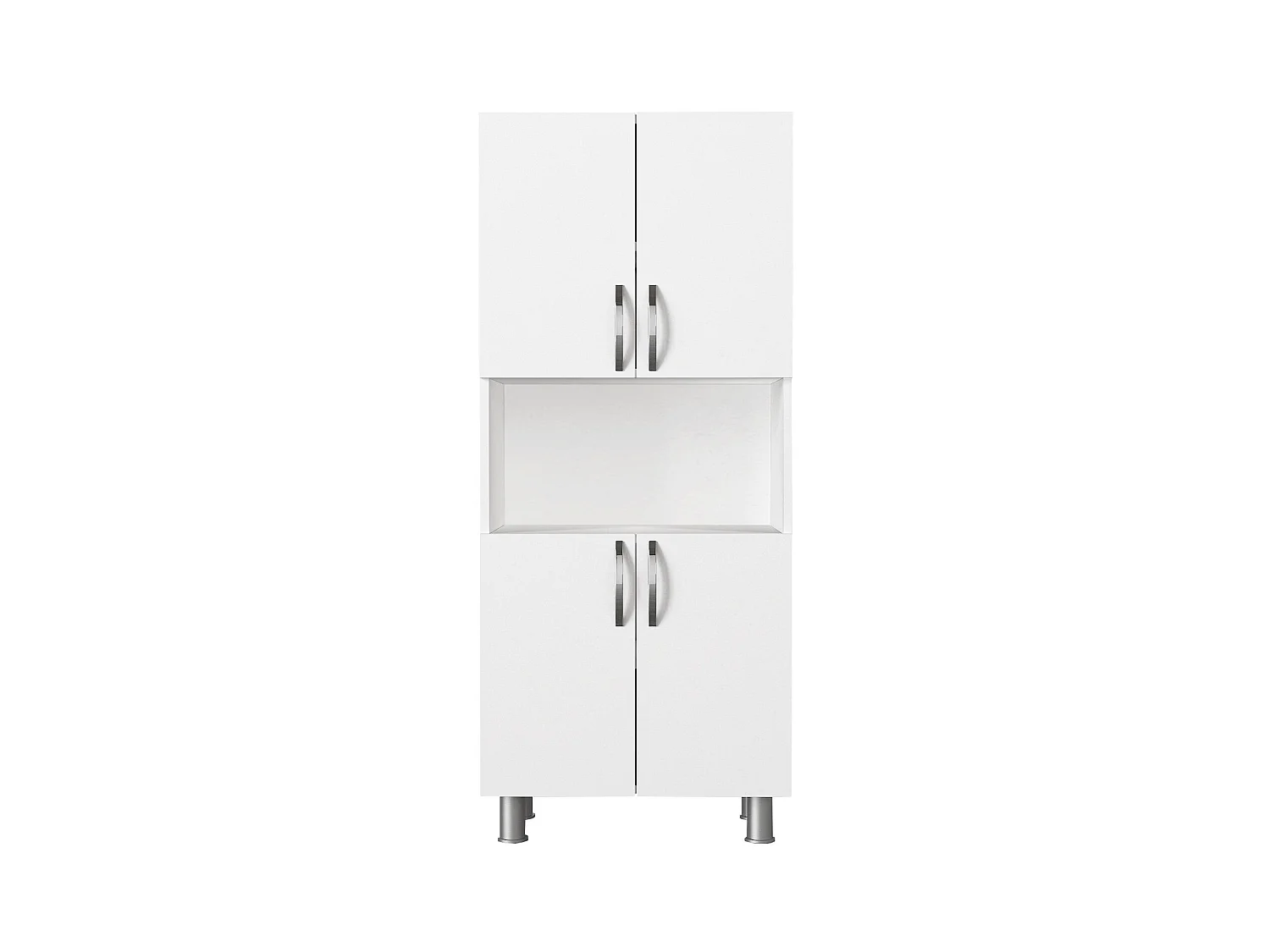 Armoire de salle de bain 4 portes bois blanc 59.4cm