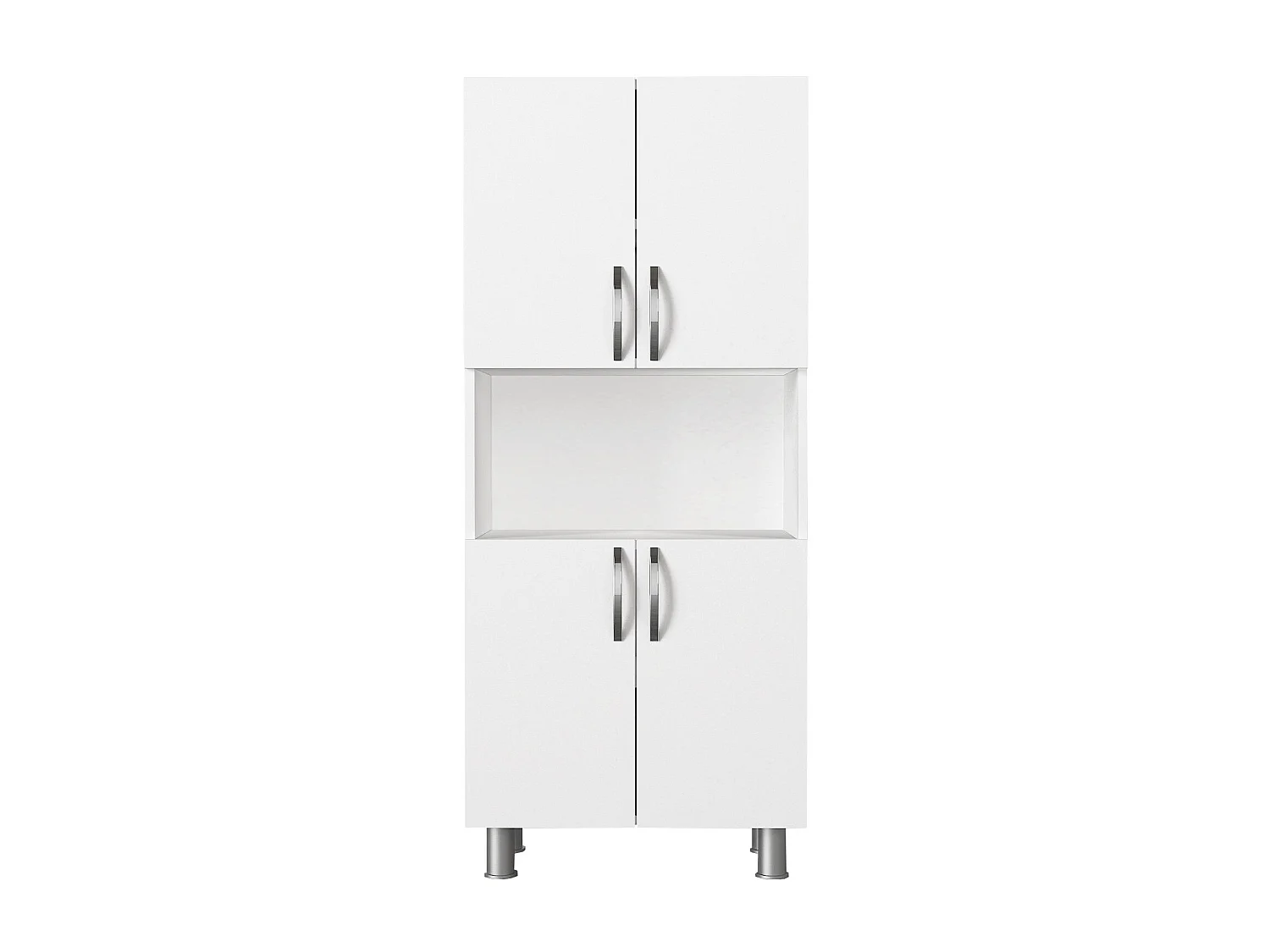 Armoire de salle de bain 4 portes bois blanc 59.4cm