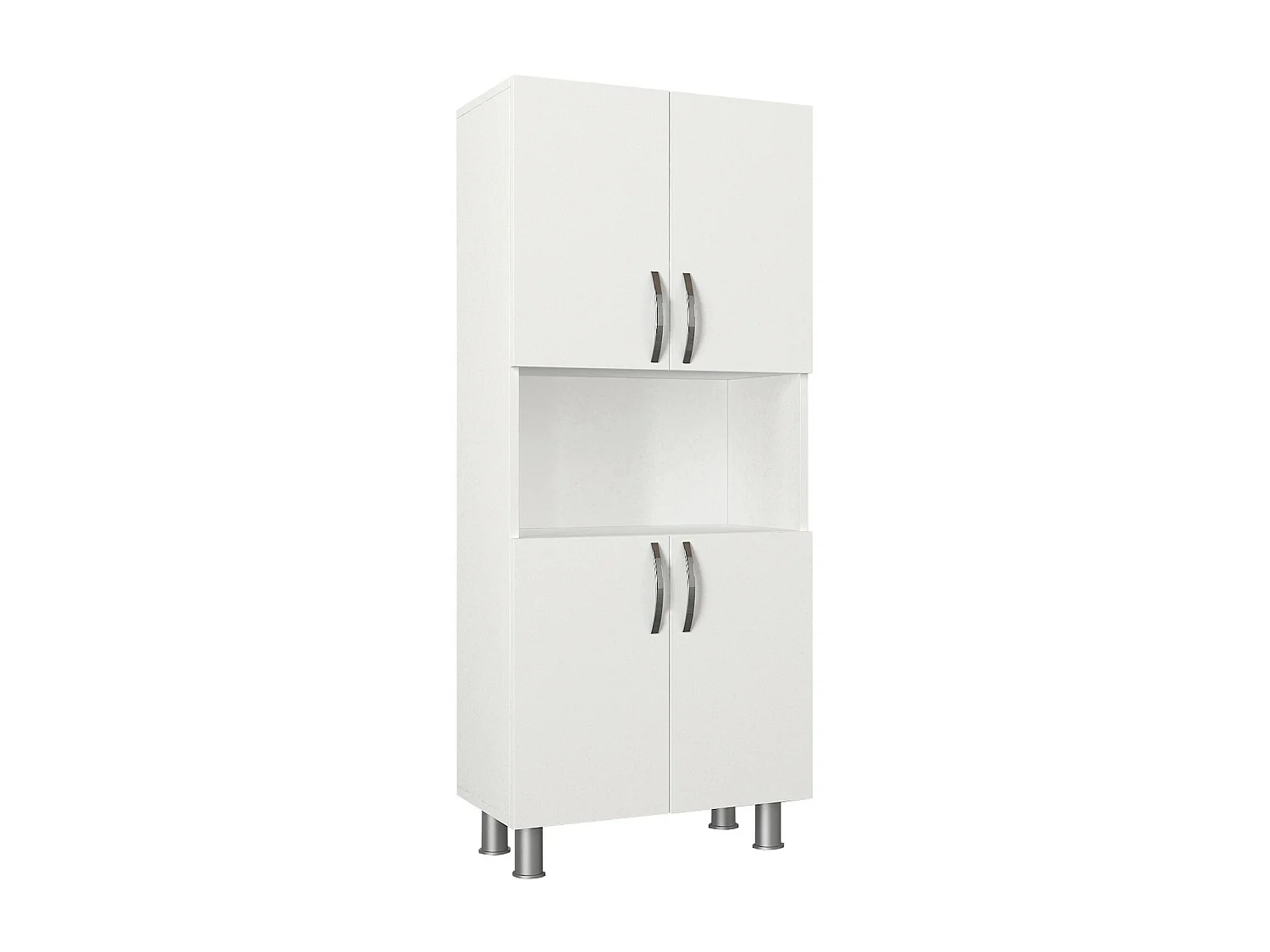 Armoire de salle de bain 4 portes bois blanc 59.4cm