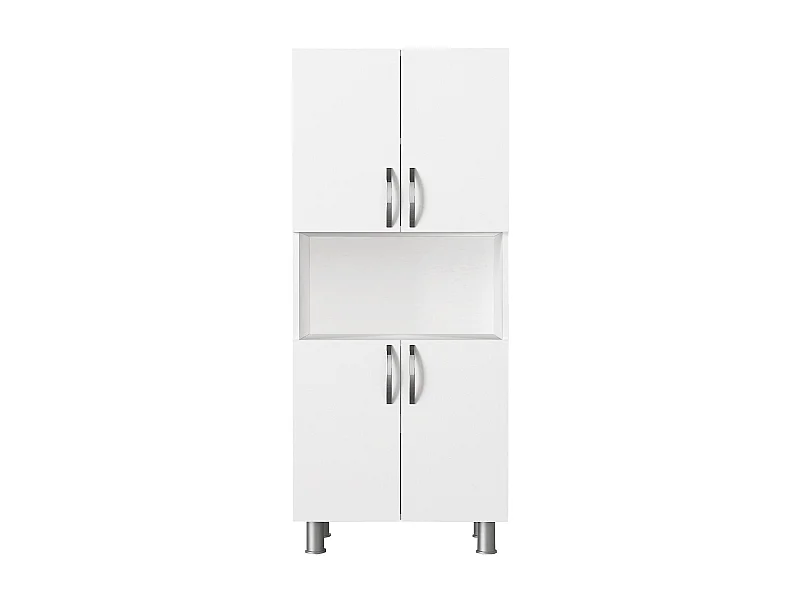 Armoire de salle de bain 4 portes bois blanc 59.4cm