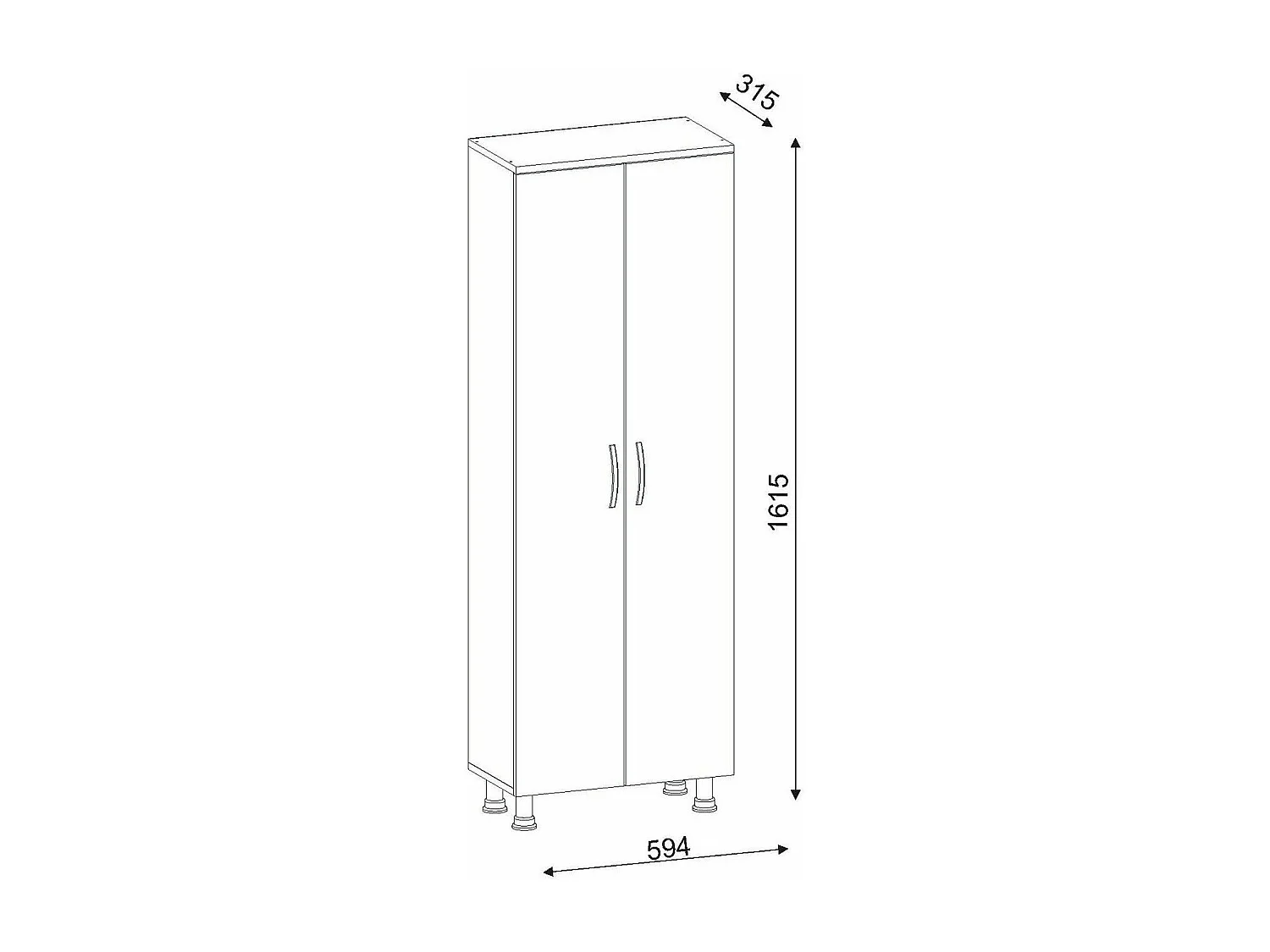 Estante de baño Kailua 674, Blanco, Colocada, Número de puertas: 2.00, 162x59x32cm