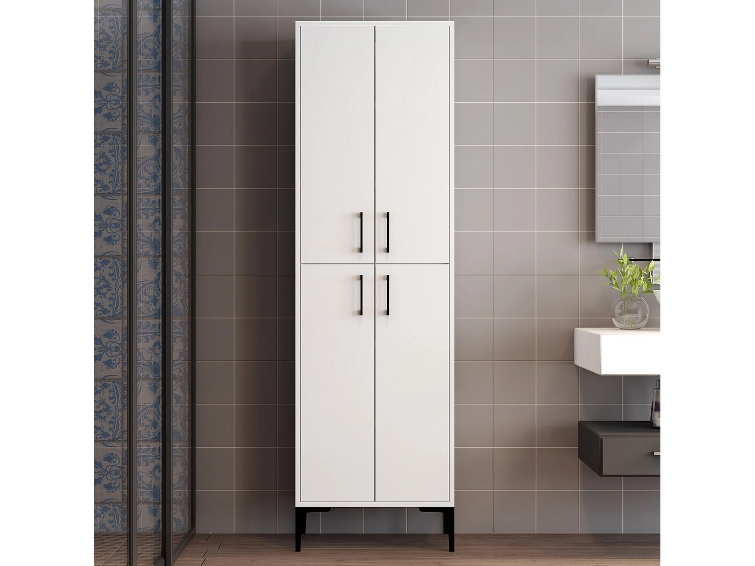 Armoire polyvalente blanche Kliko 60cm