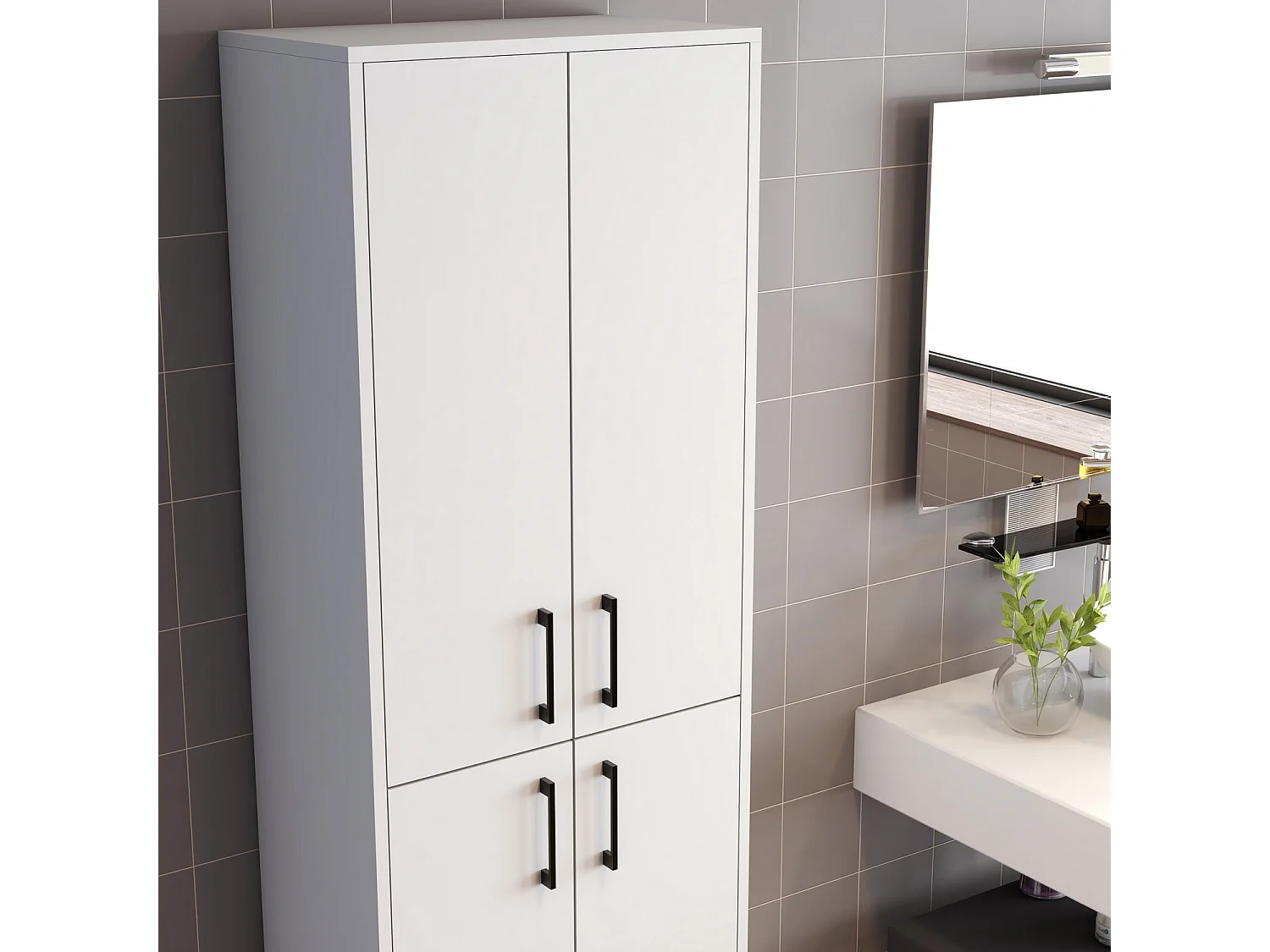 Armoire polyvalente blanche Kliko 60cm
