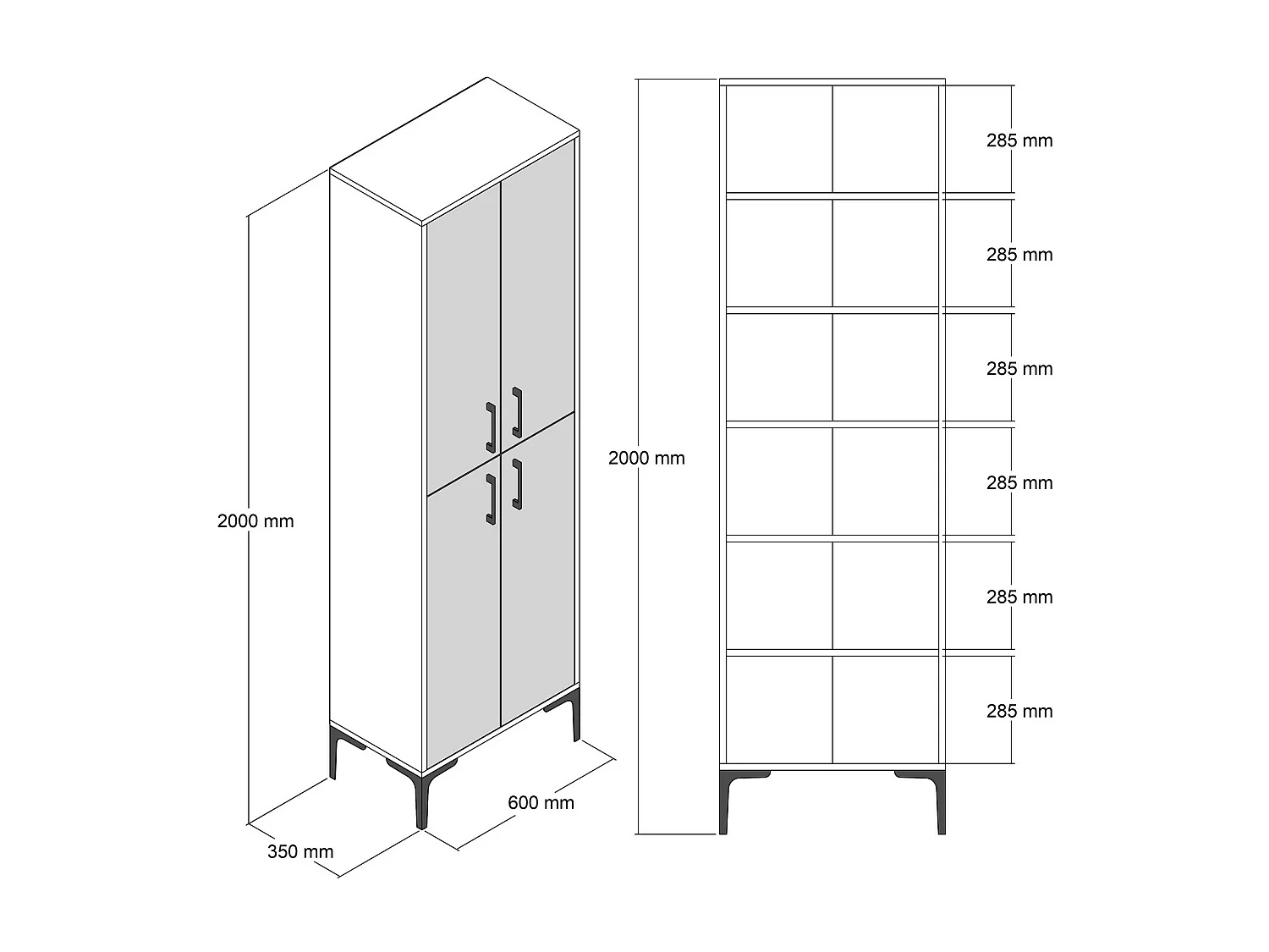 Armoire polyvalente blanche Kliko 60cm