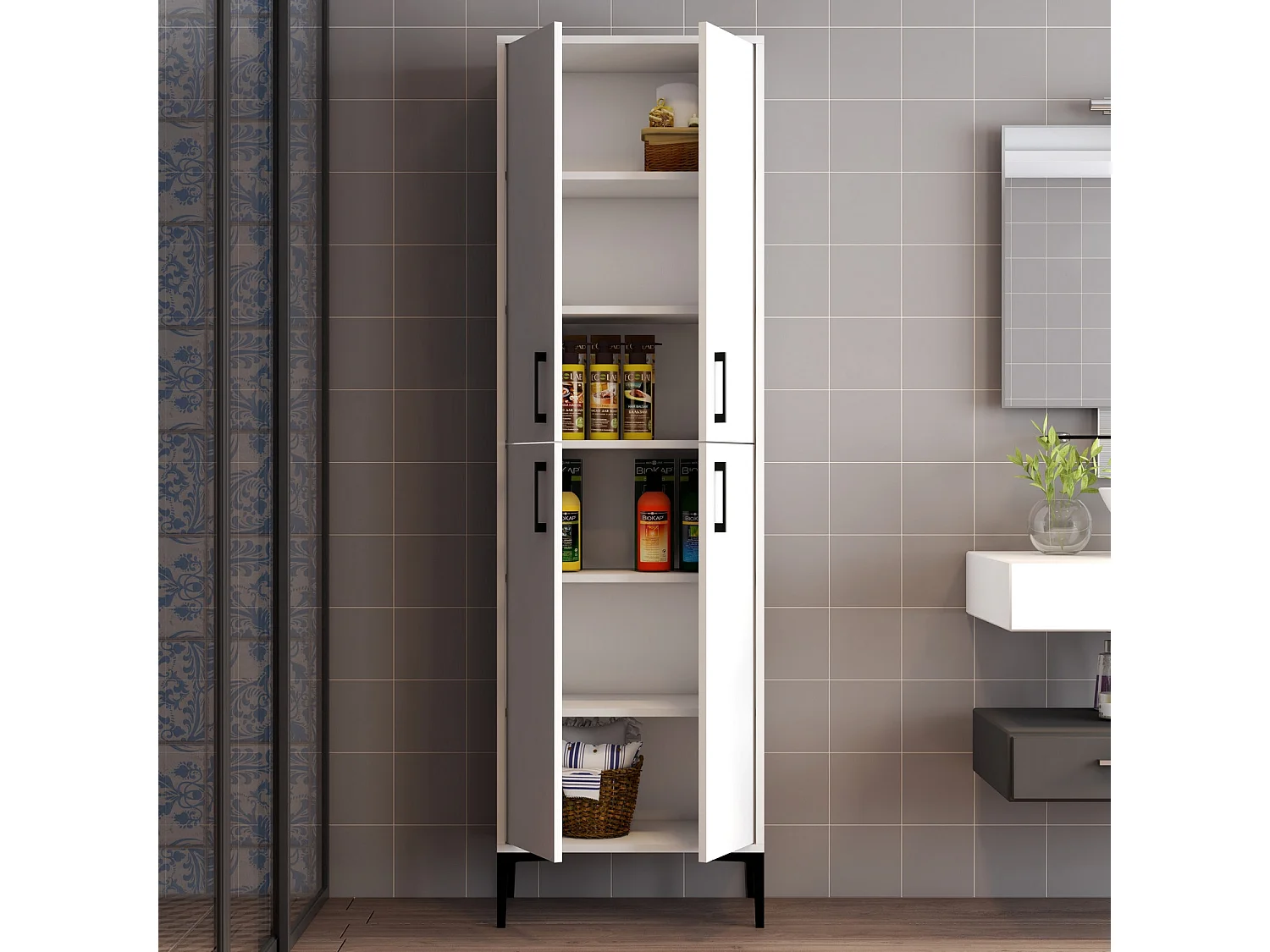 Kliko witte multifunctionele kast 60 cm