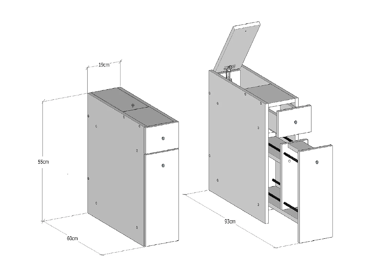 Petit rangement de toilette bois blanc Smarty