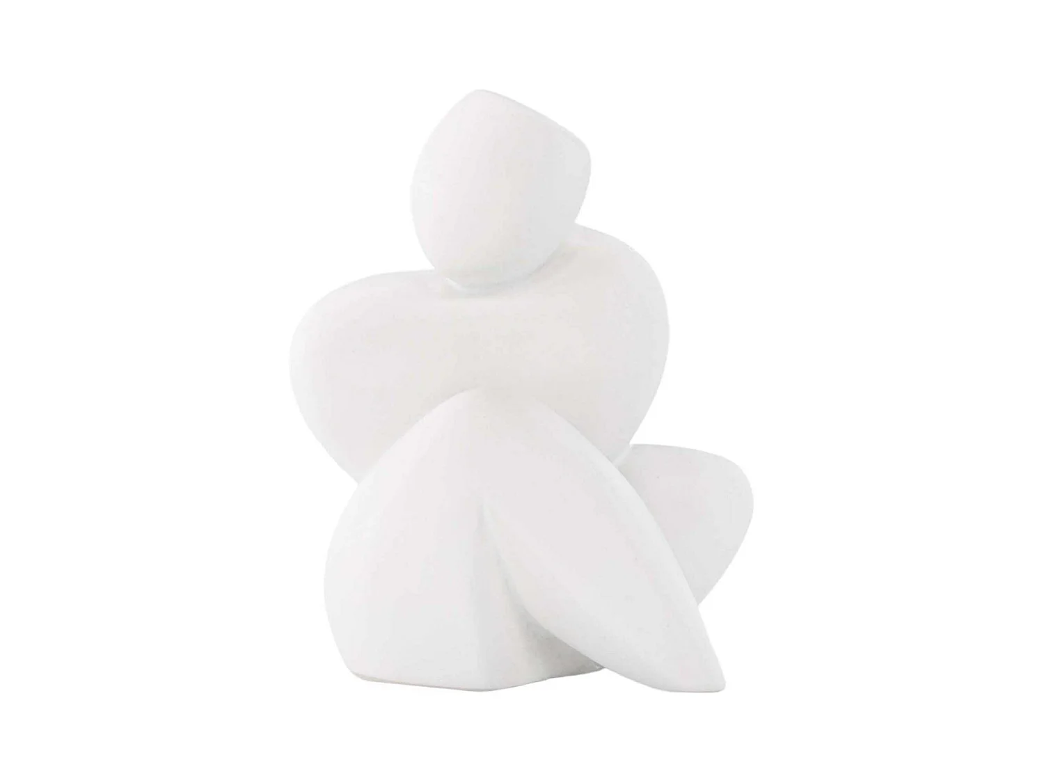 Statuette Sculpture en Céramique "Floda" 14cm Blanc
