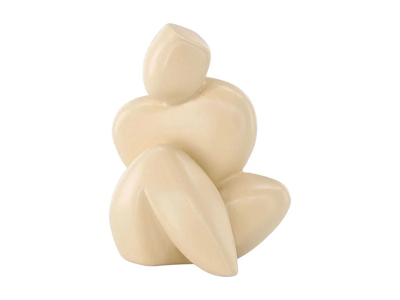 Statuette Sculpture en Céramique "Floda" 14cm Jaune