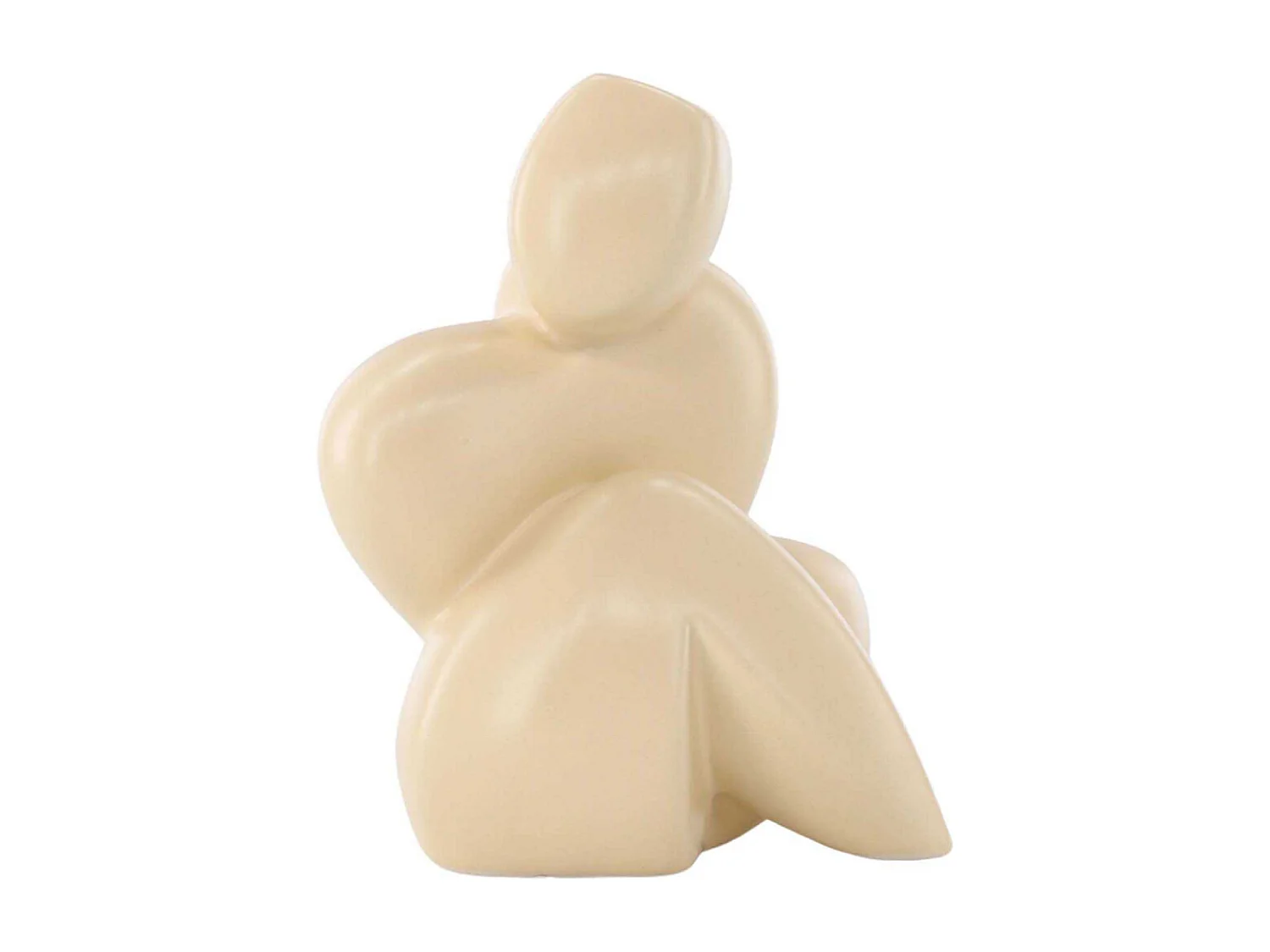 Statuette Sculpture en Céramique "Floda" 14cm Jaune