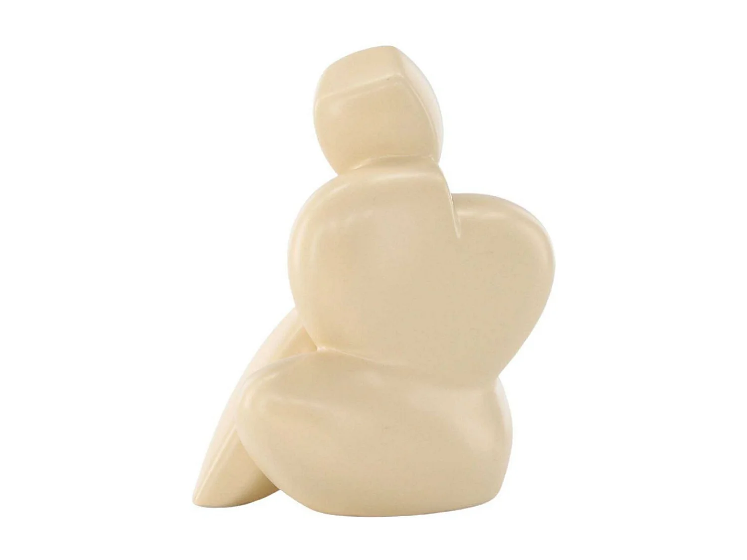 Statuette Sculpture en Céramique "Floda" 14cm Jaune