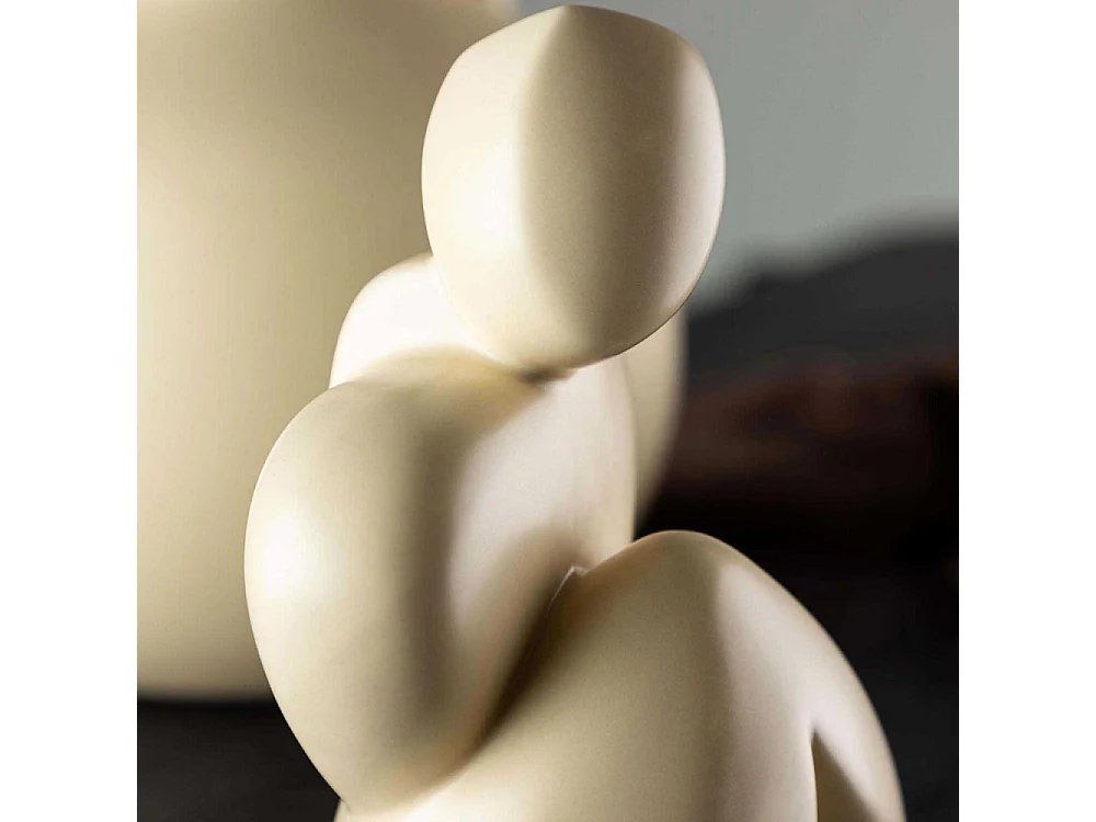 Statuette Sculpture en Céramique "Floda" 14cm Jaune