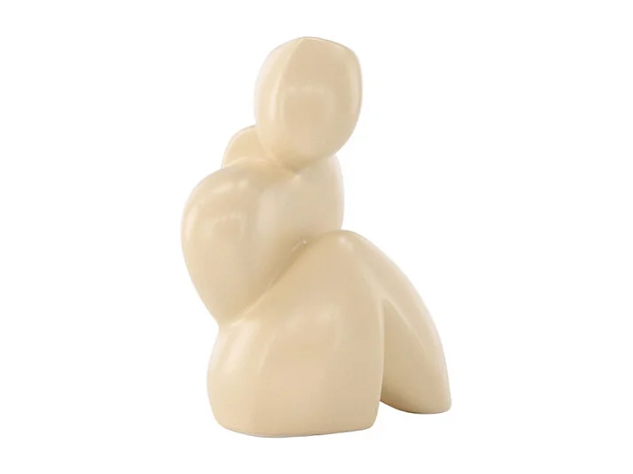 Statuette Sculpture en Céramique "Floda" 14cm Jaune