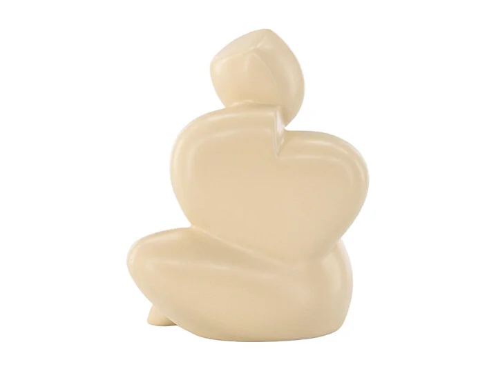 Statuette Sculpture en Céramique "Floda" 14cm Jaune