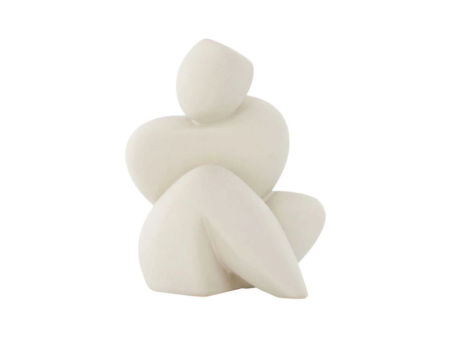 Statuette Sculpture en Céramique "Floda" 14cm Gris Clair