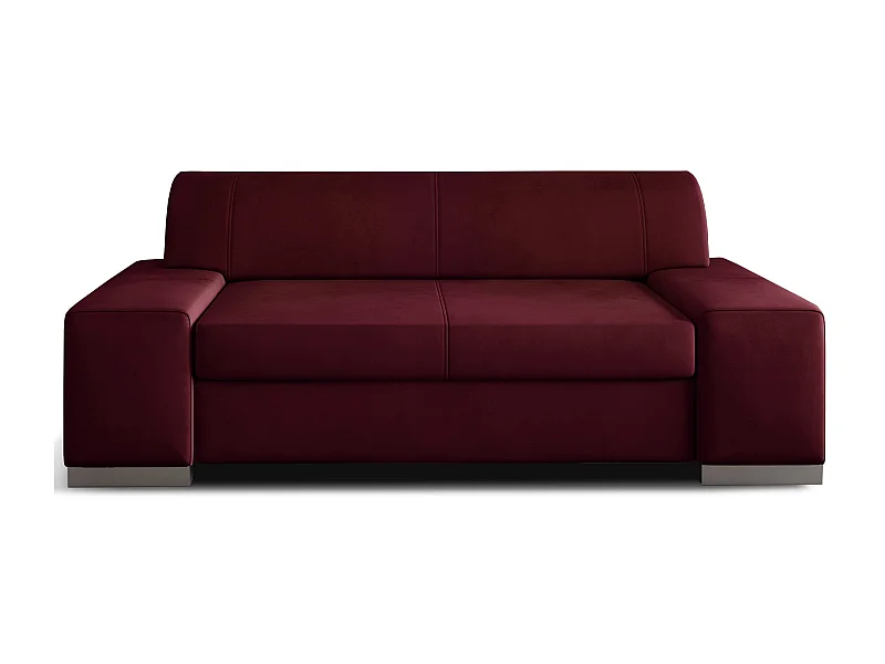 Canapé minimaliste 2-3 places velours bordeaux Plazo 190cm