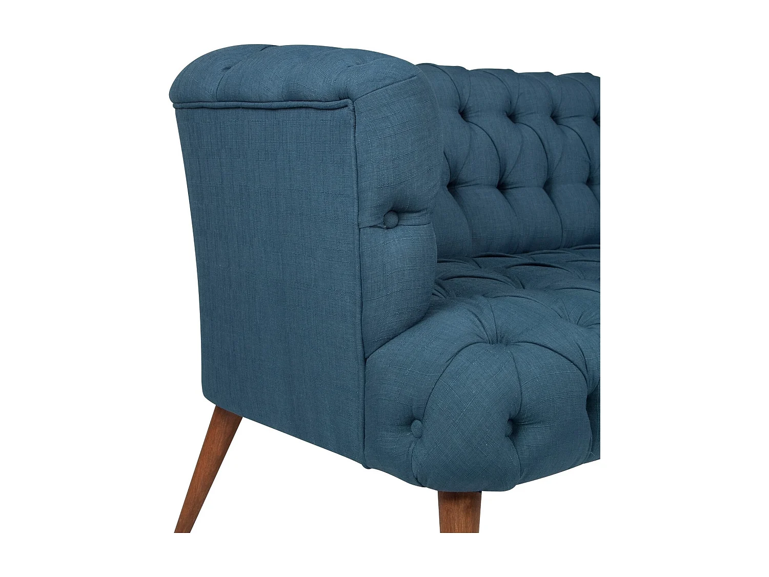Sofá chesterfield Altadena 249, Azul, 140x75x76cm, Tapiz, Patas: Madera